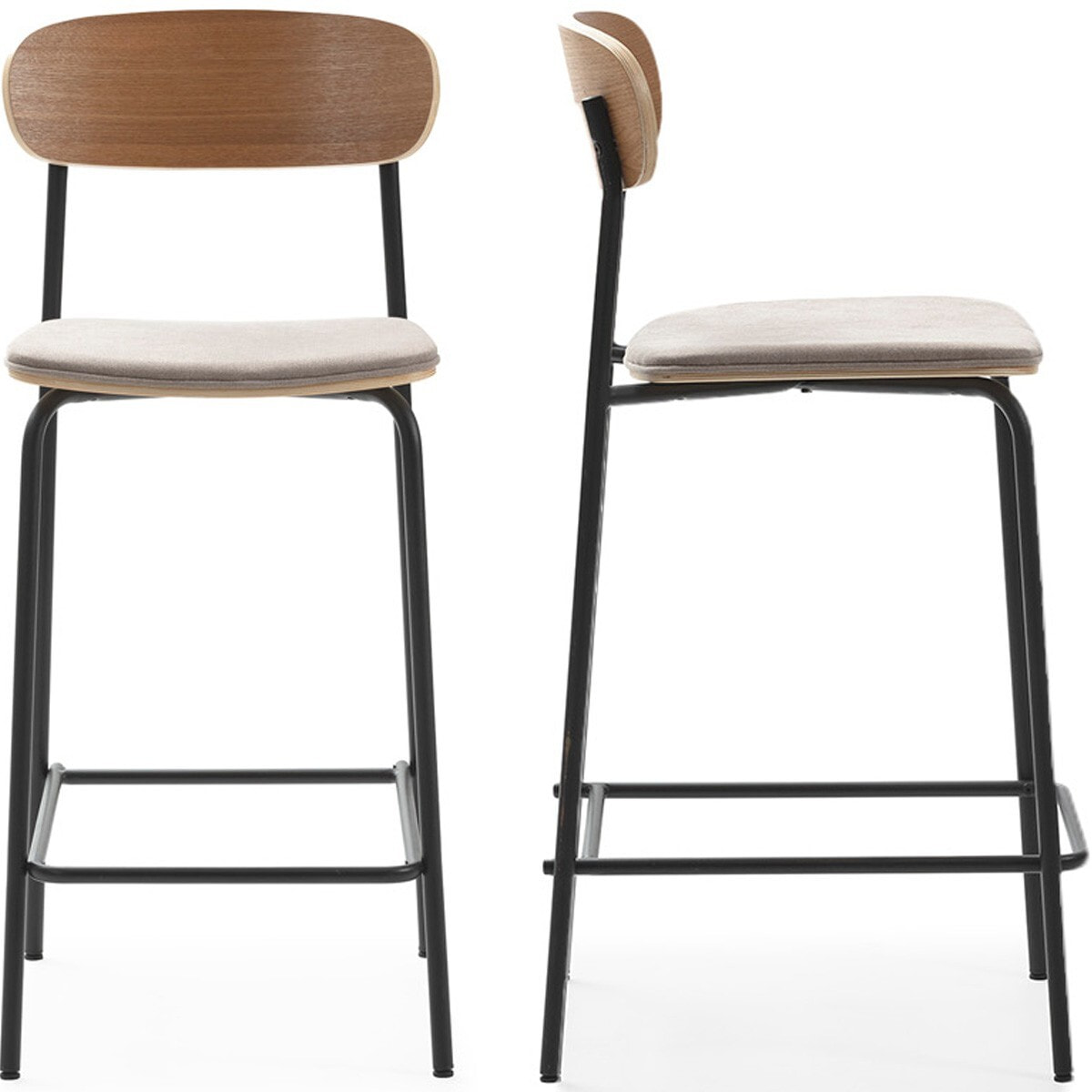 Lot de 2 tabourets de bar en tissu - SVALA