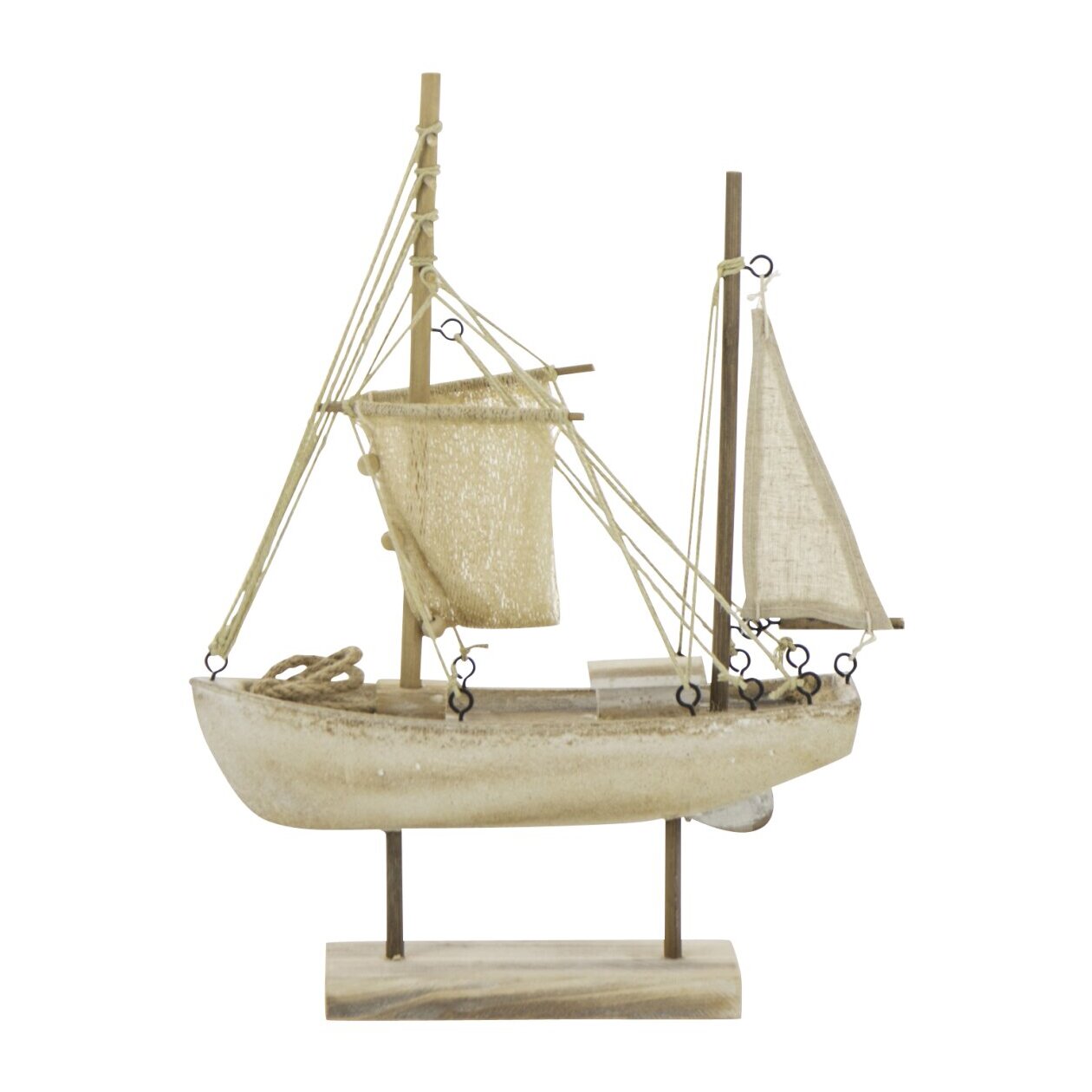J-Line Bateau décoratif - corde/bois - naturel