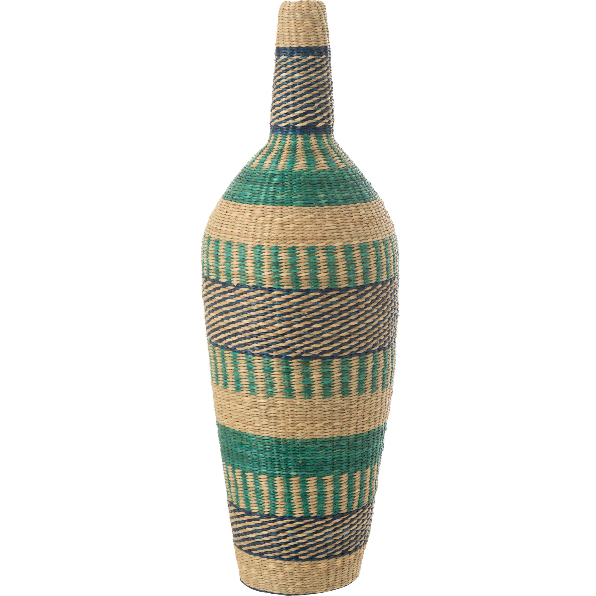 J-Line vase Ninon Ligné - herbes - naturel/bleu foncé - 90 cm de hauteur