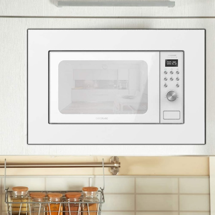 Microonde da incasso con piatto GrandHeat 2000 Built-in White Cecotec