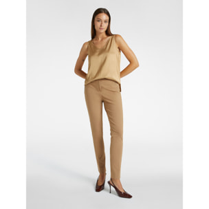 Elena Mirò - Top in raso stretch - Beige