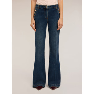 Motivi - Jeans flare con motivo bottoni - Blu