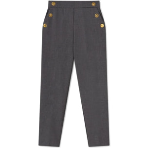 Pantaloni dritti con bottoni centrali
