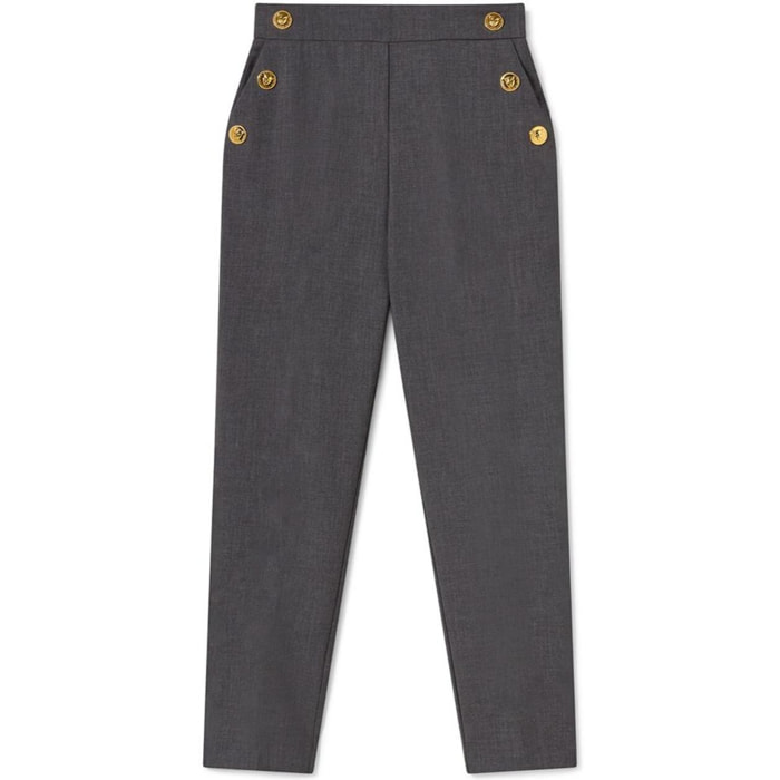 Pantaloni dritti con bottoni centrali