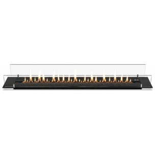 Topline - Bruciatore Per Camino A Bioetanolo 4lt Da Incasso 150x21x25 cm Black Edition in Acciaio