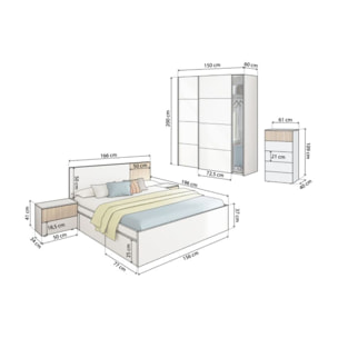 Dormitorio Nitza 5C Max V1 Blanco Artik (Blanco Mate) - Natur