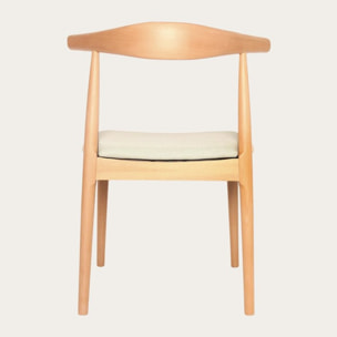 Chaise Verona -bois massif de hêtre et tapisserie en tissu-couleur naturel 46 x 76 x 43 cm
