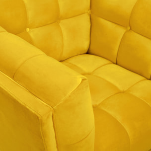 Fauteuil Mona en velours jaune