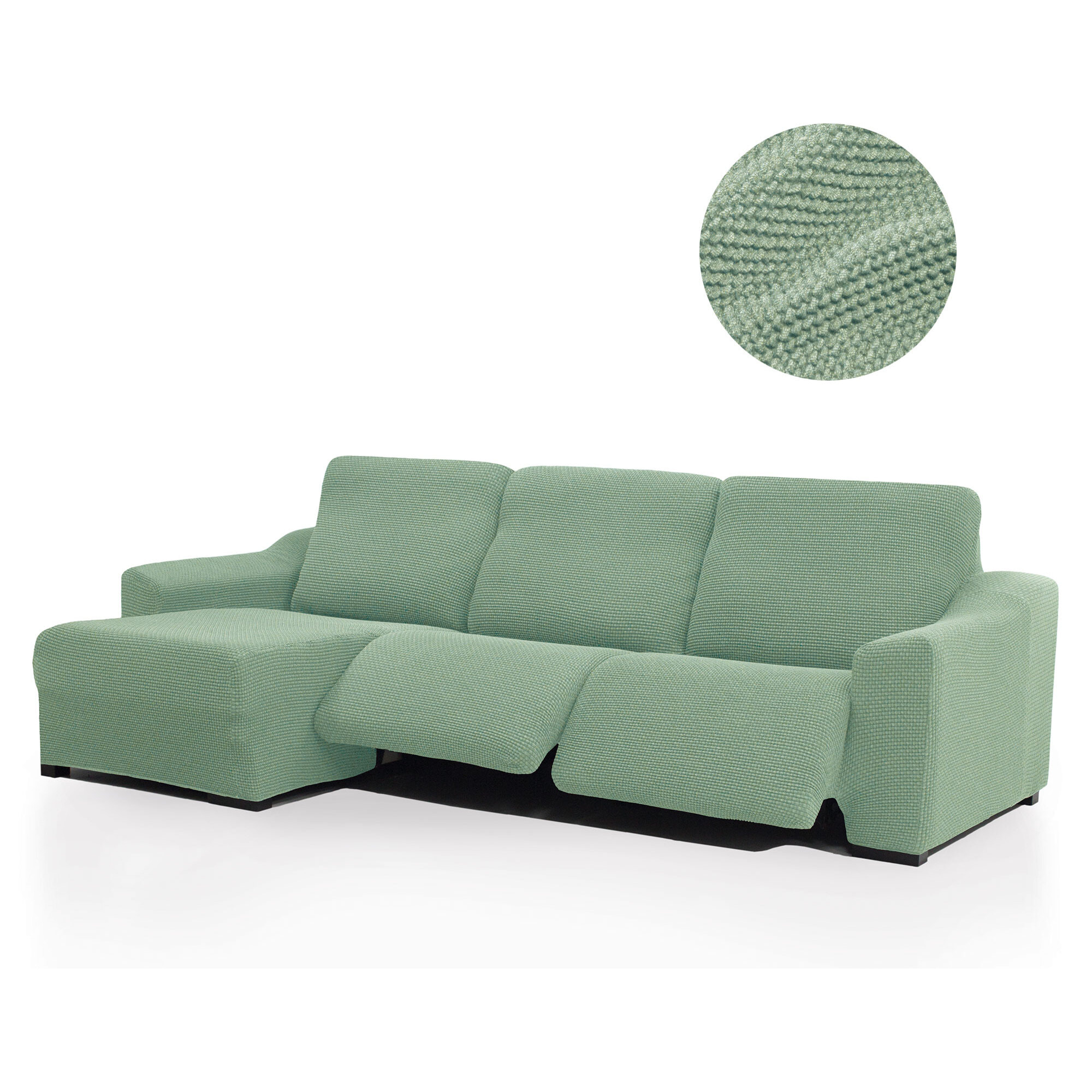 Funda para Chaise Longue izquierda (visto de frente ) brazo corto SÚPER ELÁSTICA con RELAX modelo HELENA