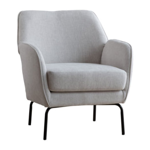 Fauteuil Gali -siège en contreplaqué, mousse et tissu-couleur beige 76 x 76 x 69 cm