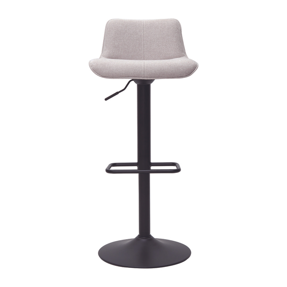 Tabourets de bar réglables pivotants 360° en tissu effet velours texturé beige et métal noir (lot de 2) BOOST