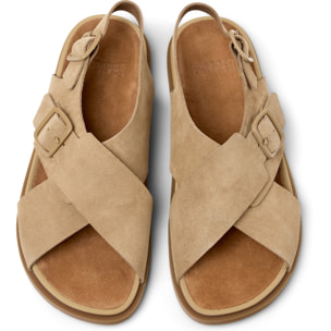 Sandalias - CAMPER Lluc Sandal - Marron - Cuero de gamuza