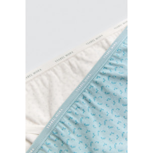 Confezione da 2 mini slip in morbido cotone stampato