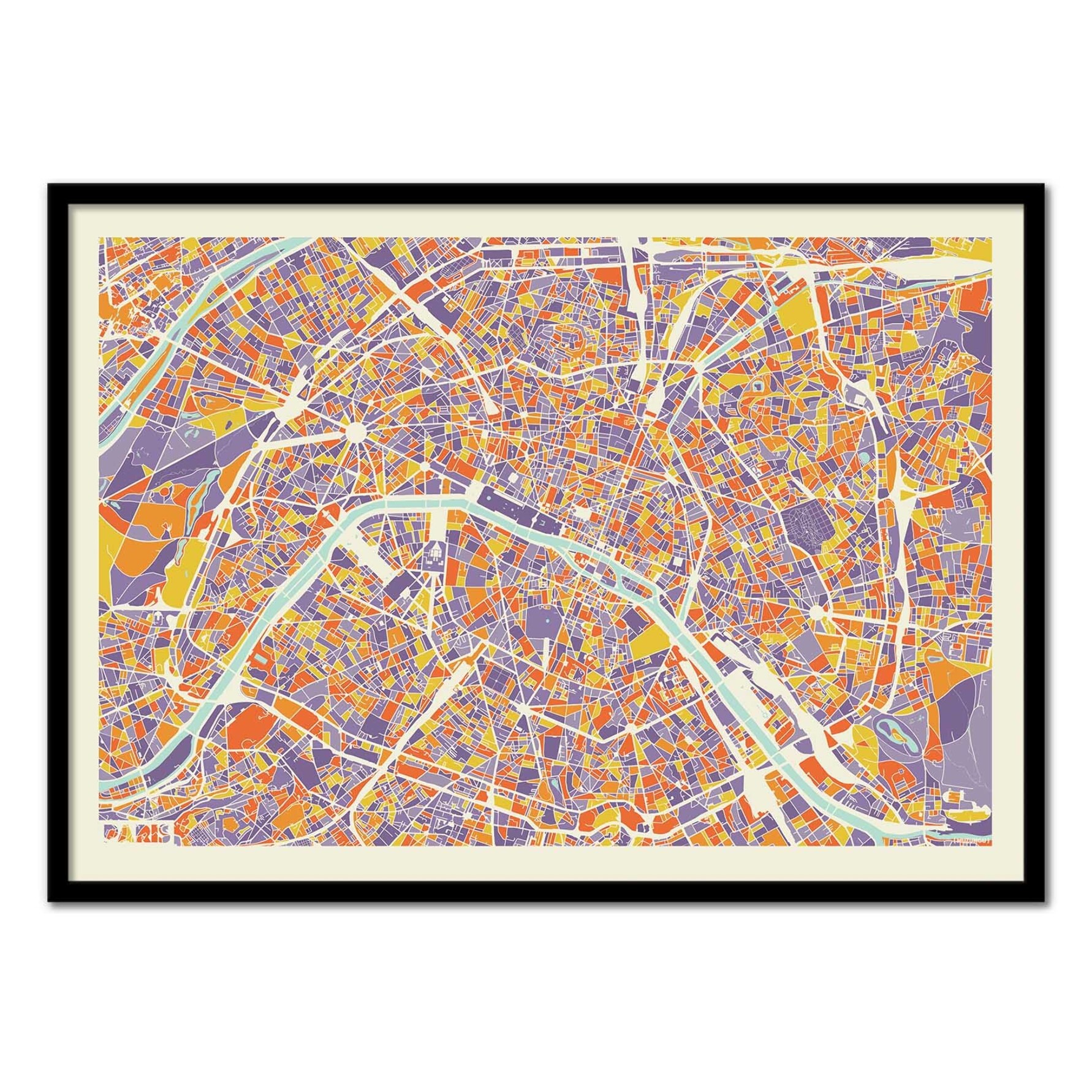 Affiche - Paris Rainbow map - Muzungu