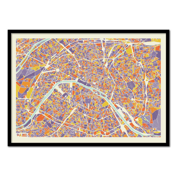 Affiche - Paris Rainbow map - Muzungu