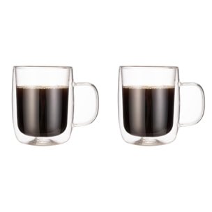 2 mugs à thé double paroi - 250ml