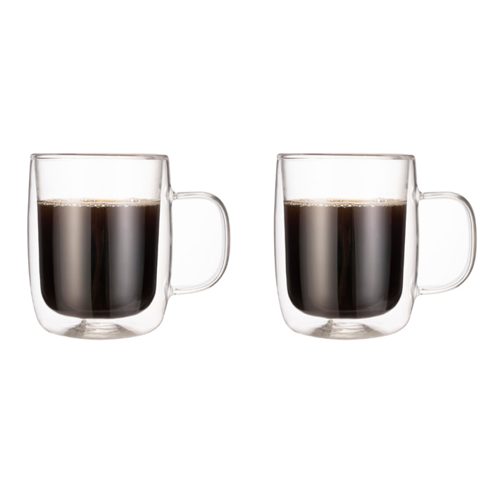 2 mugs à thé double paroi - 250ml