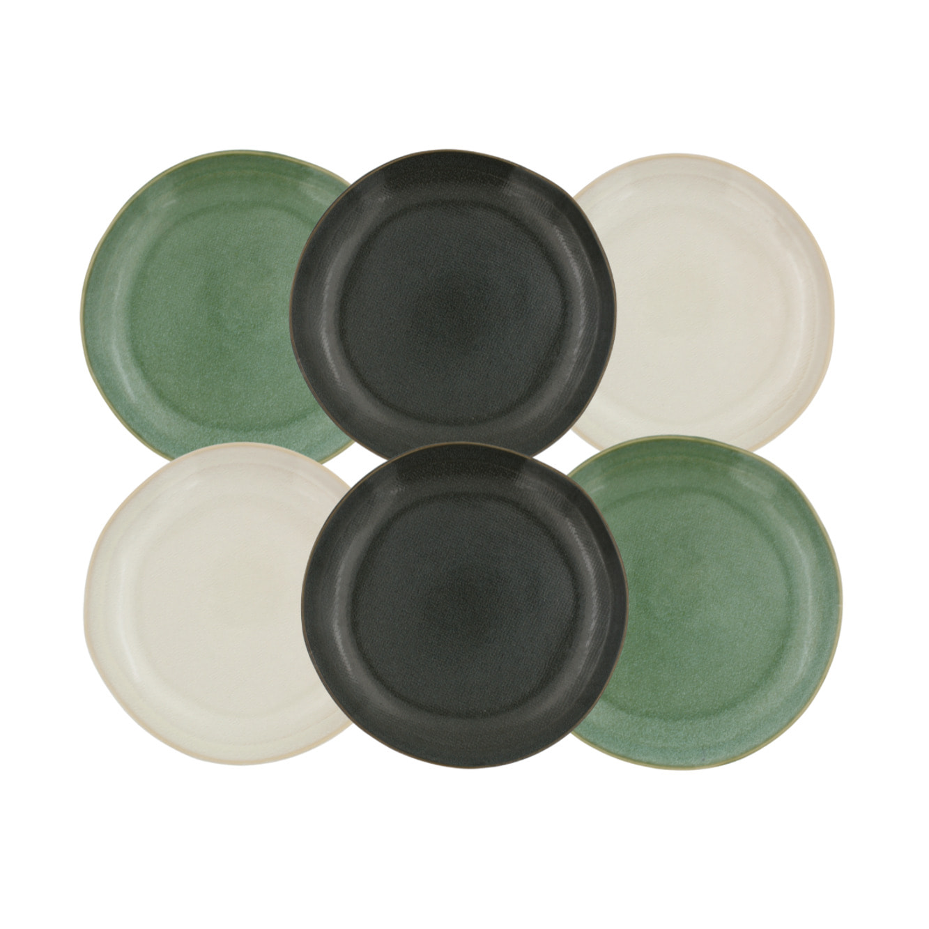 Lot de 6 grandes assiettes, MILA