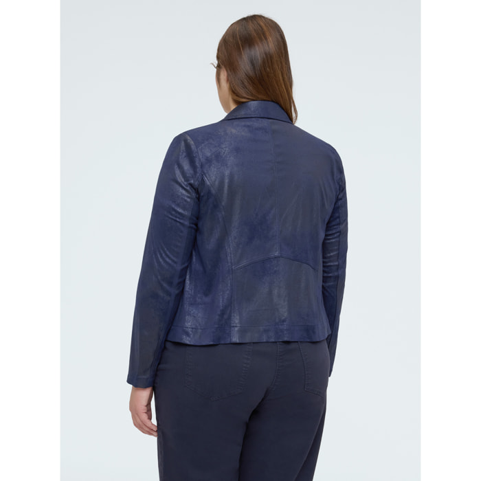 Fiorella Rubino - Chaqueta biker con cremallera asimétrica - Azul