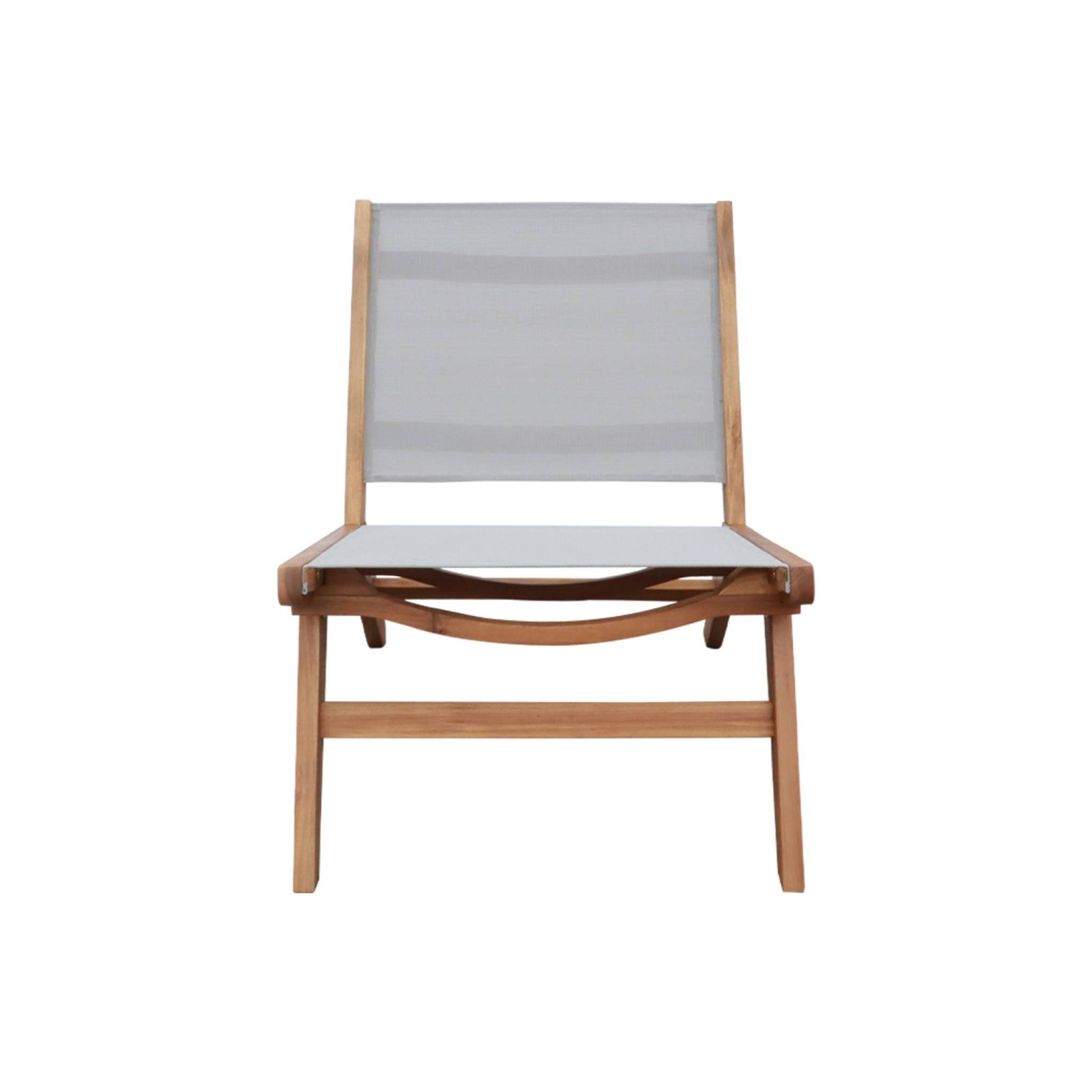 Fauteuil relax bois d'acacia et textilène (lot de 2) MADERA