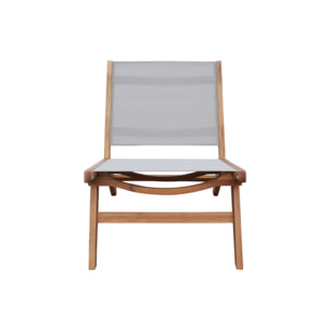 Fauteuil relax bois d'acacia et textilène (lot de 2) MADERA