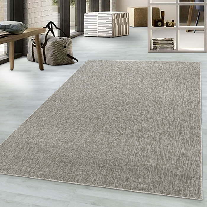 NADOR - Tapis rond de salon moderne Beige