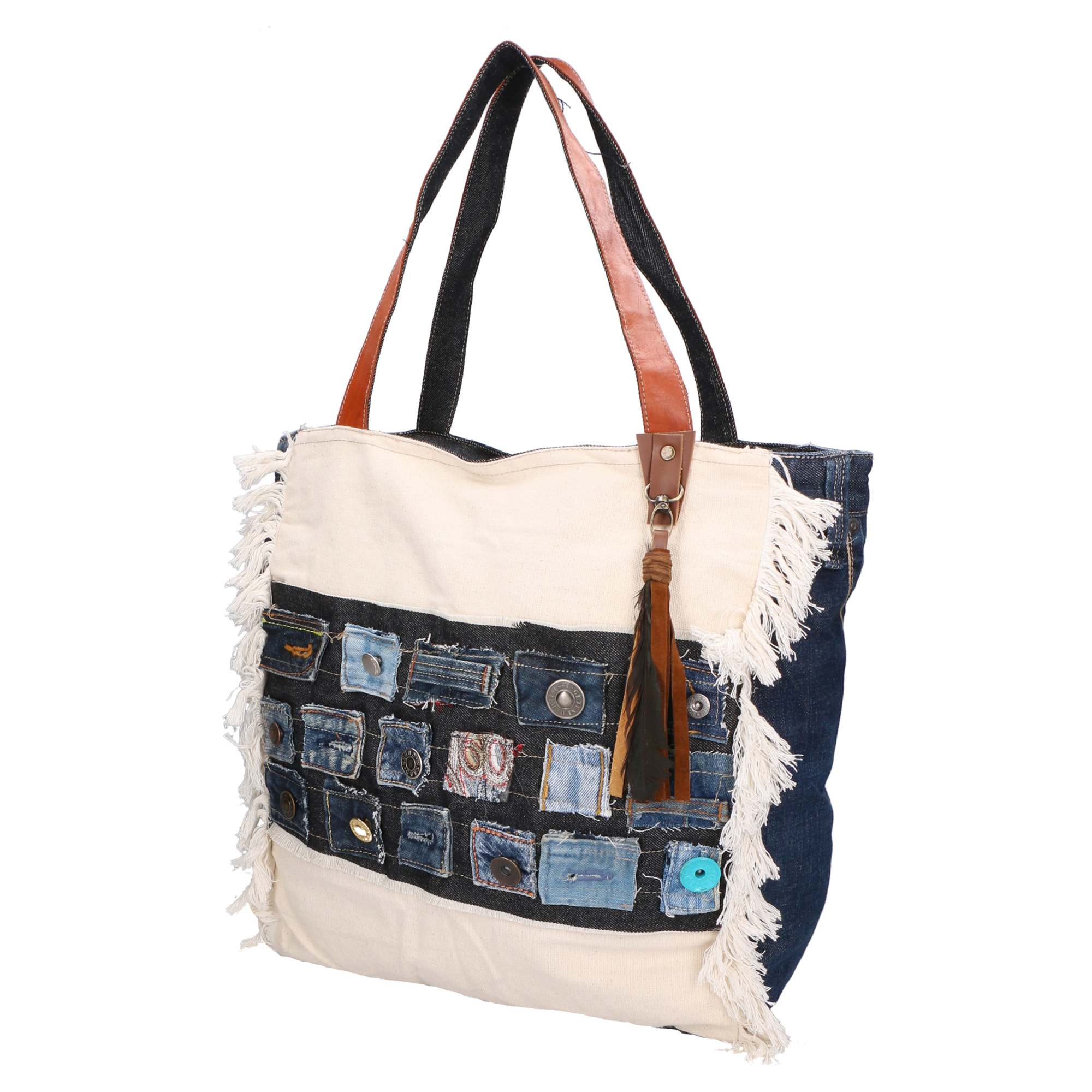 Borsa a spalla da Donna Janet in Cotone Prodotto Vegano 40x37x18 cm