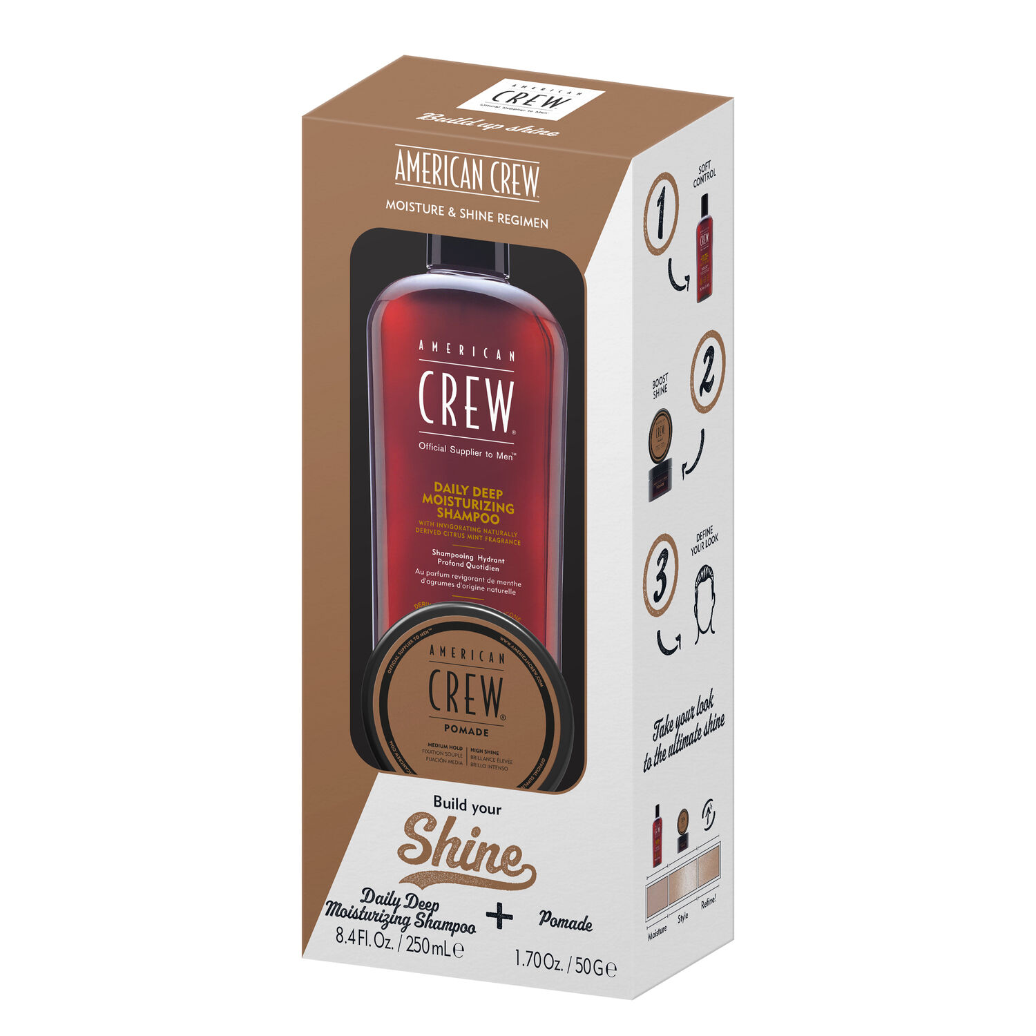 Build Your Shine - Coffret Shampooing Hydratant Quotidien 250ml + Pomade 50g