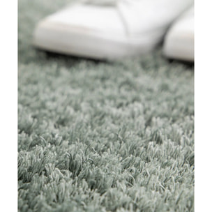 Tappeto salotto pelo lungo soffice colore verde acqua