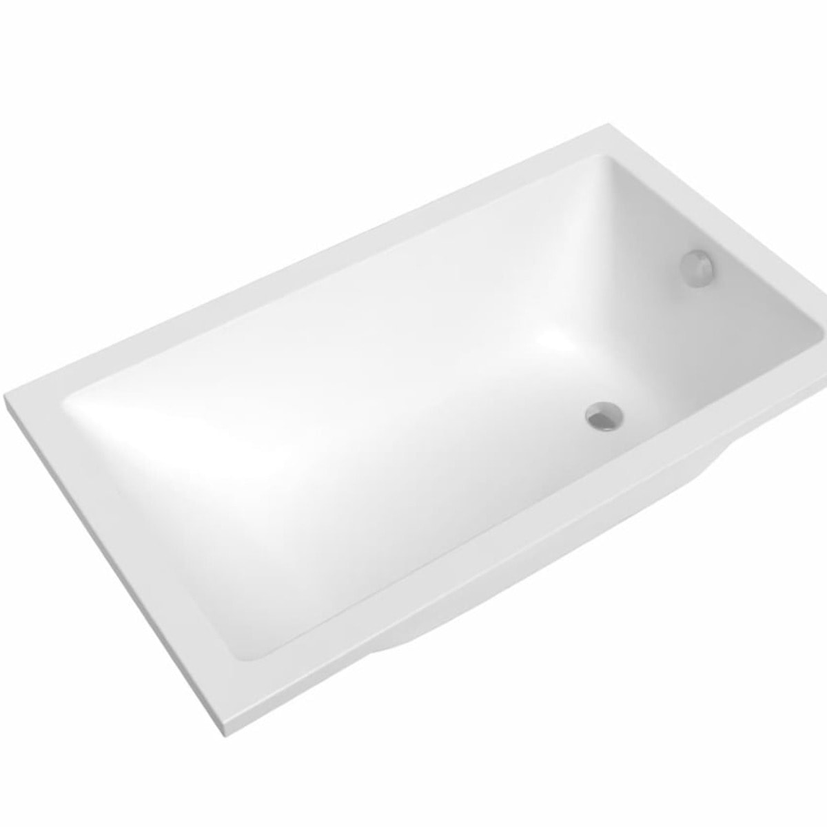 Aurum 150x80 cm baignoire rectangulaire en acrylique, orientation gauche et droite, sans pieds, blanc (SATVAUR150)