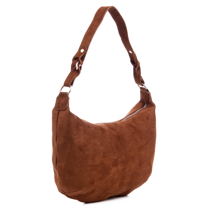 Atessa bolso bandolera de piel auténtica gamuza.