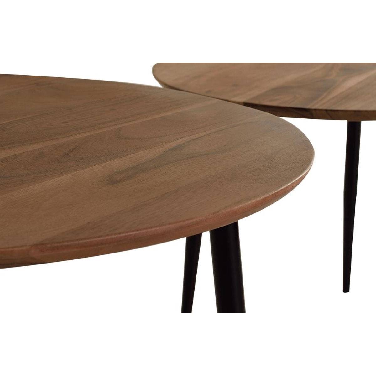 Set de 3 tables - bois de manguier et métal