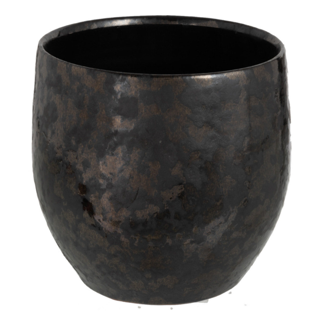 J-Line cache-pot Antique - céramique - noir - medium - Ø 17.5 cm