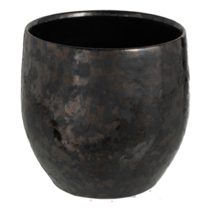 J-Line cache-pot Antique - céramique - noir - medium - Ø 17.5 cm