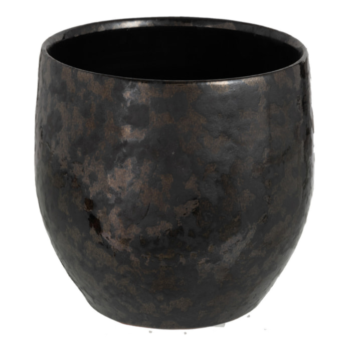 J-Line cache-pot Antique - céramique - noir - medium - Ø 17.5 cm