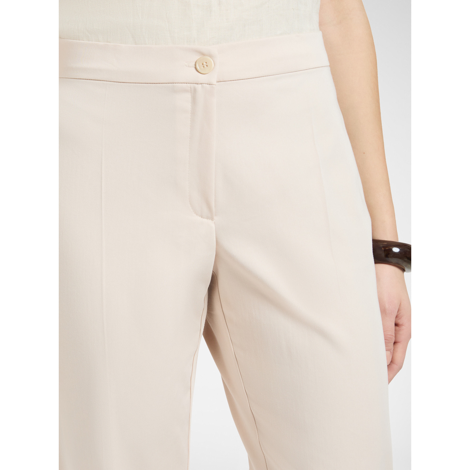 Elena Mirò - Pantalones rectos en raso stretch - Beige
