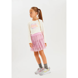 Camiseta Niña Manga Larga Con Estampado Frontal