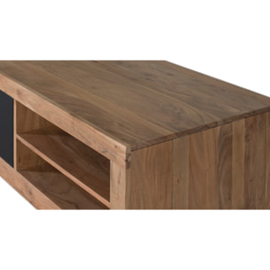 Table Basse en Bois d’Acacia 140 cm Style Rustique Contemporain