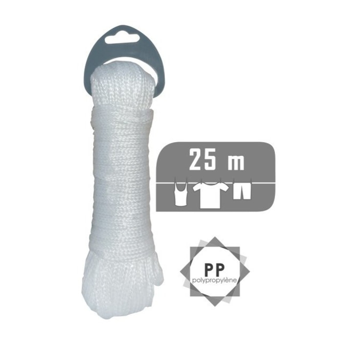 Corde à  Linge 25M Blanc MSV
