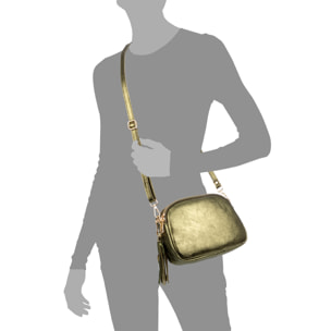 Aliminusa borsa a spalla Donna. Pelle vera Camoscio Laccato.