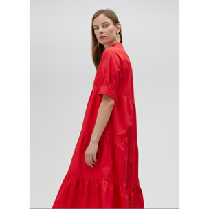 Vestito lungo con volant