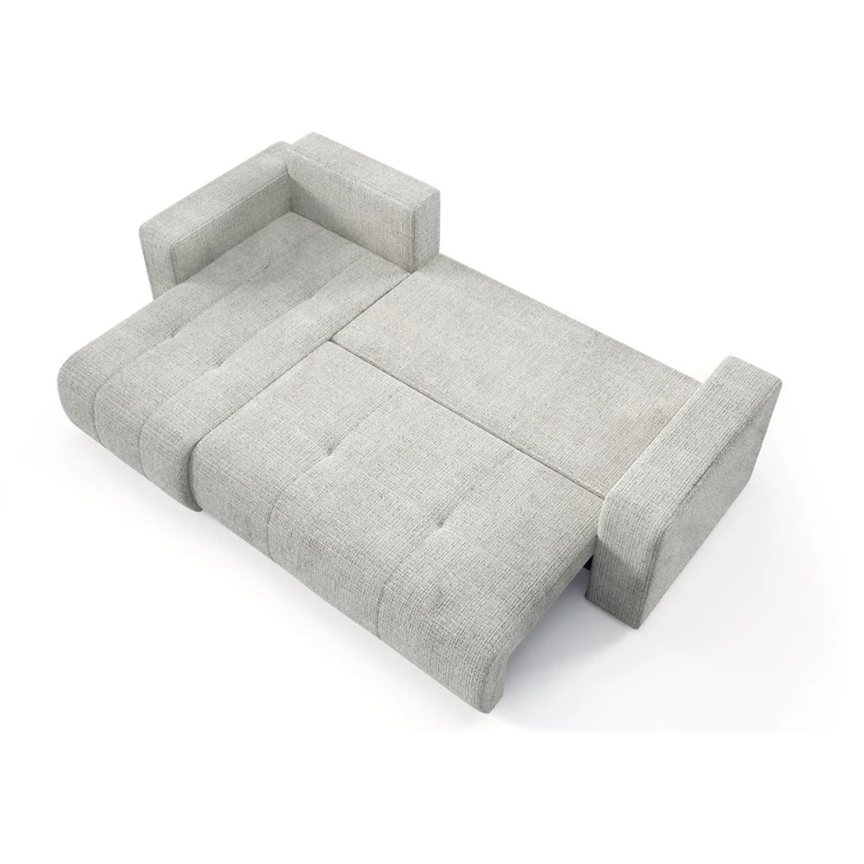 AURORE - Canapé d'angle gauche 3 places en tissu texturé gris