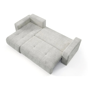 AURORE - Canapé d'angle gauche 3 places en tissu texturé gris