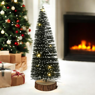 árbol navideño con 10 luces led blancas cálidas y temporizador - 12x12x30cm