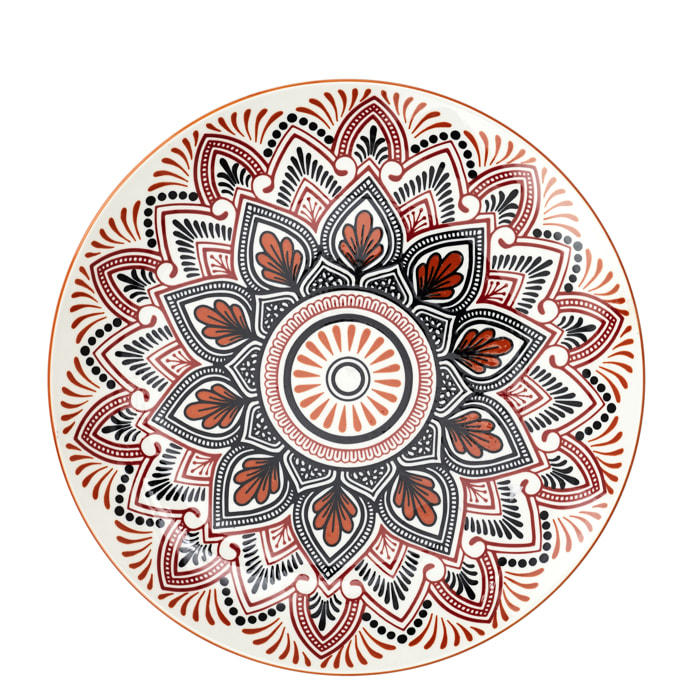 Assiette Mandala Orange D26cm