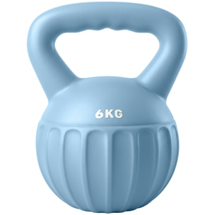 Kettlebell 6 Kg poignée antidérapante bleu