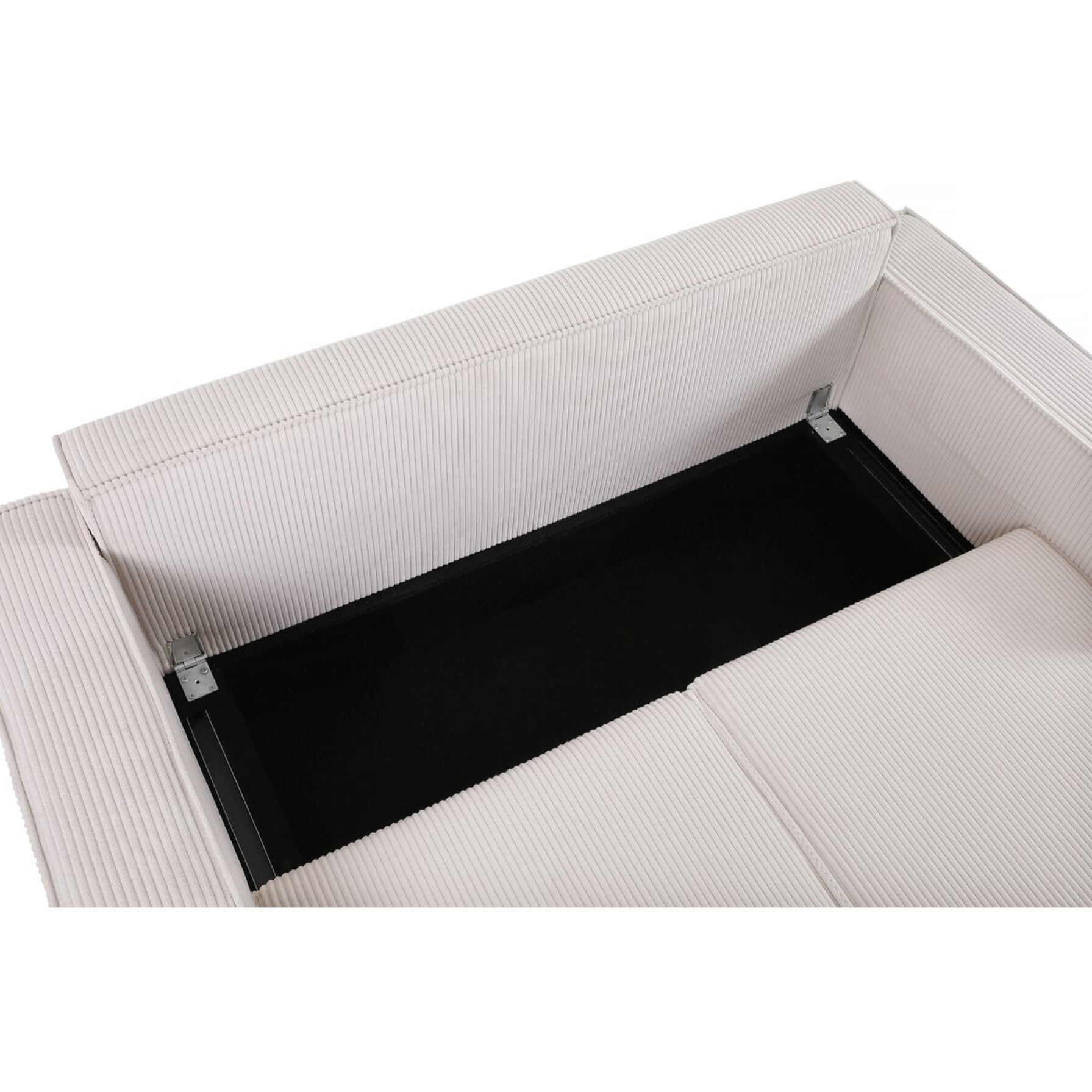 Canapé droit convertible en velours côtelé "Montaigne S" - 2 places - Beige