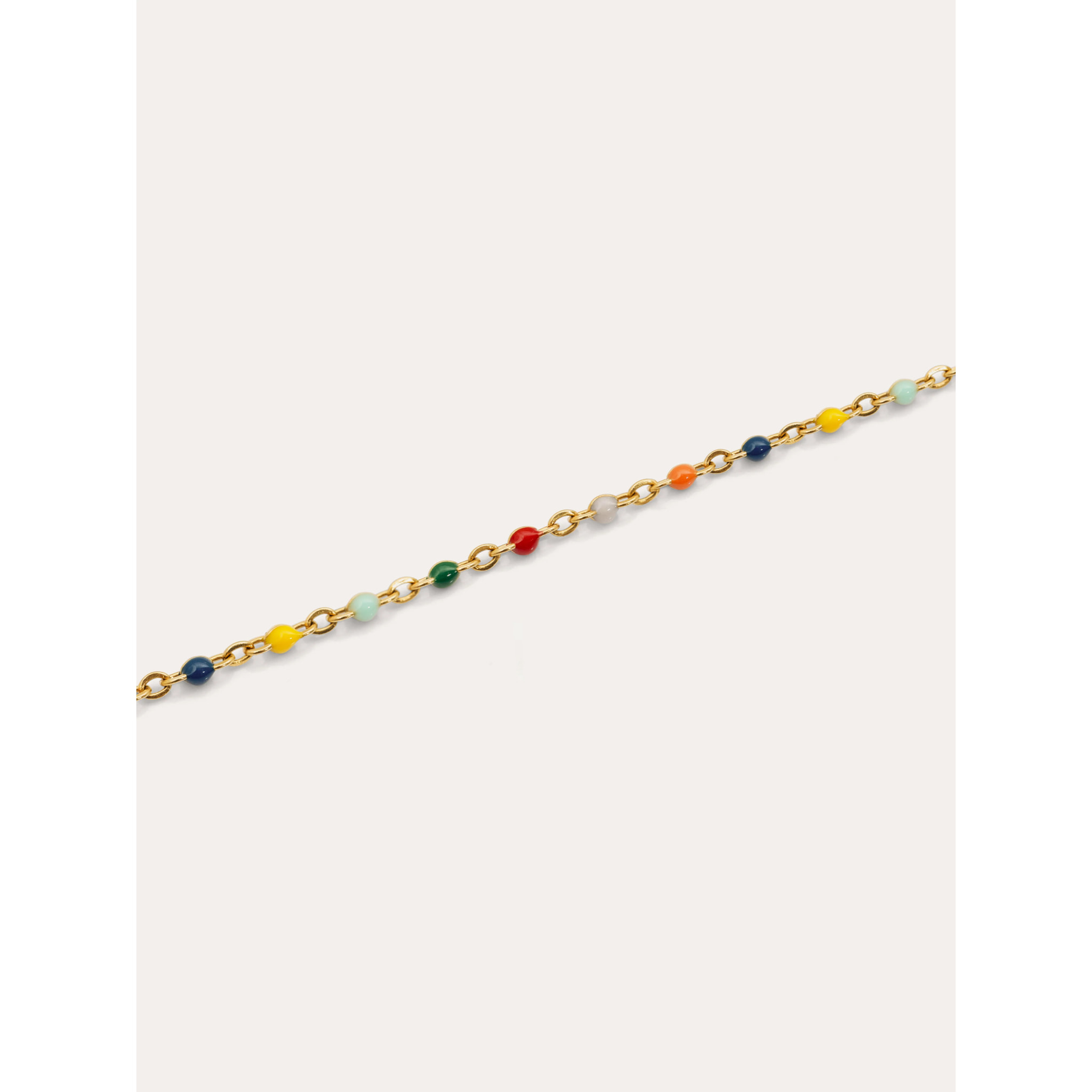 Tobillera Dots Colors Enamel Acero Baño Oro