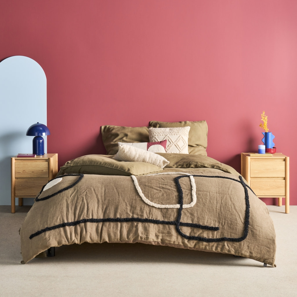 Table de chevet décor bois 2 tiroirs (lot de 2) HARMONY