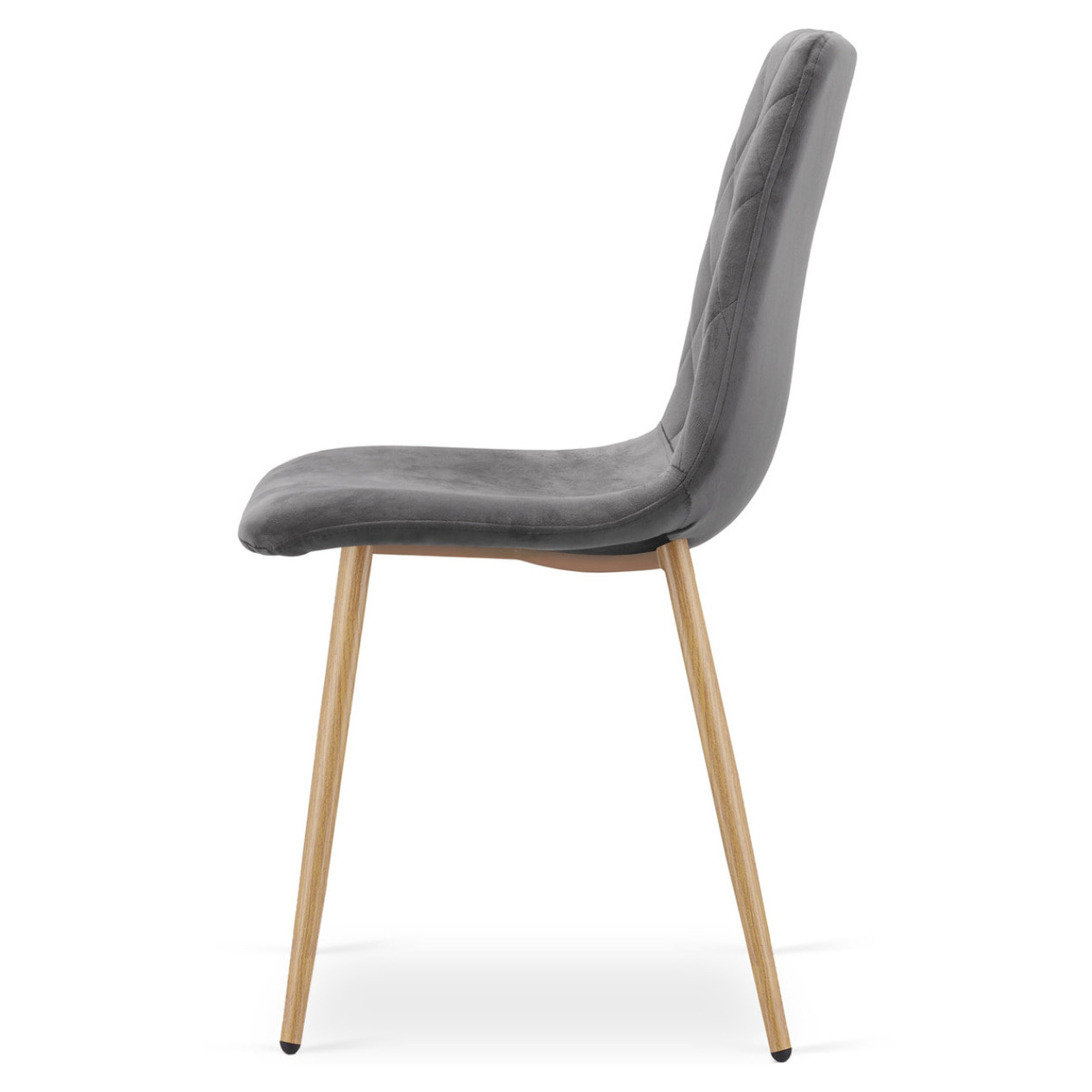 Set di 2 sedie Turin in velluto grigio scuro e gambe effetto legno